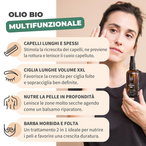 Bionoble Olio di Ricino Biologico 50ml - 100% Puro, Naturale, Pressato a Freddo - Ciglia, Sopracciglia, Capelli, Barba, Unghie - Vegan Castor Oil - Bottiglia di Vetro + Pipetta + Pompa