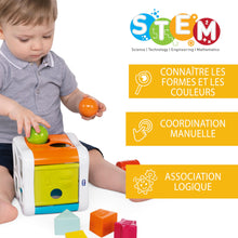 Carica l&#39;immagine nel visualizzatore di Gallery, Chicco Cubo Incastra e Martella 2 in 1, Gioco Educativo per Bambini 10 Mesi - 3 Anni, con 4 Forme Geometriche, 2 Sfere e Martello Giocattolo, Multiattività