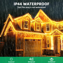 Carica l&#39;immagine nel visualizzatore di Gallery, LEDYA Luci di Natale da Esterno, 9M 240 LED Tenda Luminosa Natale con Timer/8 modalità, IP44 Impermeabili, Luci Natale Esterno Cascata Decorazioni per Balcone, Natale, Matrimoni, Feste