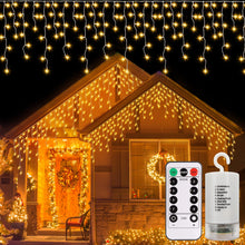 Carica l'immagine nel visualizzatore di Gallery, DBFAIRY Catena luminosa per esterni, 6 m, 300 LED, con timer a distanza, impermeabile, 8 modalità, per casa, veranda, ma