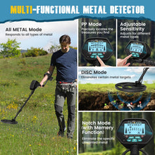 Carica l'immagine nel visualizzatore di Gallery, Metal Detector Per Bambini Adulti, Metal Detector Con 5 Modalità Di Rilevamento Con Bobina Di Ricerca Impermeabile, Lunghezza, Sensibilità E Suono Regolabili Tutte Le Modalità Metallo/Disc/PP-Modi
