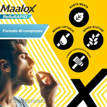 Carica l'immagine nel visualizzatore di Gallery, Maalox Reflurapid Reflusso Gastroesofageo e Bruciore, 40 Compresse