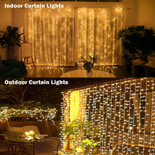 Carica l'immagine nel visualizzatore di Gallery, BG9D Tenda Luminosa Natale, 1,2x1,2 m Tenda Luminosa 120 luci a LED con 12 ganci per matrimoni, feste,Natale, cortili, decorazioni per interni ed esterni