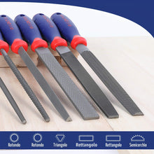 Carica l'immagine nel visualizzatore di Gallery, WORKPRO Lime e Raspe Set per Legno 6 Pezzi Triangolare