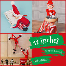 Carica l'immagine nel visualizzatore di Gallery, GLOW - Set di 2 elfi natalizi giocosi con corpo morbido, viso in vinile, impugnatura in velcro, elfi che si comportano male per Natale, famiglia, elfi, elfie, elfi, giocattolo per ragazzi e ragazze