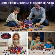 Carica l'immagine nel visualizzatore di Gallery, ECHOBUY Costruzioni Magnetiche, 100 Pezzi Giochi Cubi Magnetici, Blocchi Magnetic per Bambini Magnetic Building Blocks dai 3+ Giocattoli Montessori STEM Regali per Ragazzi e Ragazze
