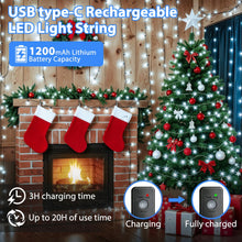 Carica l'immagine nel visualizzatore di Gallery, Luci Albero di Natale, 20+3M 200LED Luci Natale Esterno Batteria 1200mAh