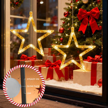 Carica l'immagine nel visualizzatore di Gallery, CNMTCCO Luci natalizie a LED, 2 pezzi, 10 LED, con ventose, timer, funzionamento a batteria, per finestre, decorazioni n
