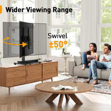 Carica l&#39;immagine nel visualizzatore di Gallery, PERLEGEAR Supporto TV da Tavolo Girevole per TV da 24-60 Pollici Fino a 40 kg, Universale Supporto TV da Tavolo Regolabile in Altezza, Piedistallo TV con Base in Vetro Temperato Max VESA 400x400mm