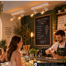 Carica l'immagine nel visualizzatore di Gallery, Faretti LED da Soffitto Orientabili E27 Lampada da Soffitto con Binario a 2 Faretti Plafoniera per Interni Moderna per C