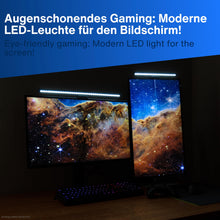 Carica l'immagine nel visualizzatore di Gallery, REV Lampada USB per monitor con batteria di emergenza, ca. 60 min. 39 cm, bloccabile, 120 lm, 3 colori, nero