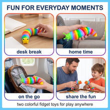Carica l'immagine nel visualizzatore di Gallery, 2 Pezzi Fidget Toy Lumaca e Bruco Antistress, Giocattolo Sensoriale Flessibile 3D per Bambini e Adulti, Ideale per ADHD 