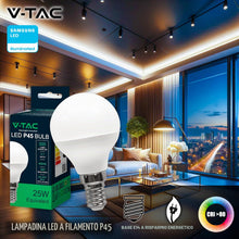 Carica l'immagine nel visualizzatore di Gallery, V-TAC 10x Lampadine LED P45 Massima Efficienza - E14-3,7W (Equivalenti a 25W) - 320 Lumen - Lampadina LED Pallina da Gol