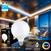Carica l'immagine nel visualizzatore di Gallery, V-TAC Lampadina LED Globo con Chip Samsung e Attacco Edison E27, 22W (Equivalenti a 155W) G120-2600 Lumen - Lampadina LE