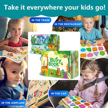Carica l'immagine nel visualizzatore di Gallery, Tangdudu 2PC Montessori Busy Book per Bambini 1 2 3 4 5 Anni, Quiet Book, Libro di attività per Imparare Animali, Colori, Forme, Frutta, Verdura, Veicoli, Cibo e Dinosauri