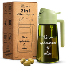 Carica l'immagine nel visualizzatore di Gallery, WELCOMAT Oliera Spray - 470 ml - Spruzzino Olio Per Friggitrice ad Aria, 2 in 1, Spray Nebulizzatore, Spruzzatore, Dosat