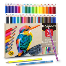 Carica l'immagine nel visualizzatore di Gallery, KALOUR set di 72 matite colorate, con nucleo morbido, perfette per disegnare e per creare ombre, ideale come regalo per 