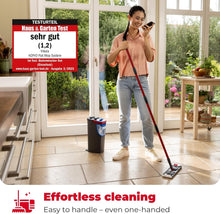 Carica l'immagine nel visualizzatore di Gallery, Vileda H2PrO Flat Mop sistema lavapavimenti a piastra piatta, con secchio lavapavimenti a doppia serbatoio, separa acqua pulita e sporca, 1,2 L per 60 m², compatto e salvaspazio, uso con una mano