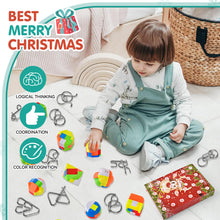 Carica l'immagine nel visualizzatore di Gallery, DAOUZL Calendario dell'Avvento 2024, 12 Pezzi di Rompicapo in Metallo e 12 Puzzle in Plastica 3d, Giocattolo Educativo Intelligenza Calendario Avvento per Bambini e Adulti