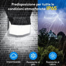Carica l'immagine nel visualizzatore di Gallery, Lampada solare per esterni, rilevatore di movimento: 248 LED solare per esterni, proiettore con sensore di movimento, 3 modalità a 270°, illuminazione di sicurezza, senza fili, IP65, impermeabile, per
