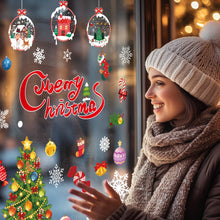 Carica l'immagine nel visualizzatore di Gallery, Bblike Adesivi per finestre di Natale 8 fogli window sticker decor fiocchi di neve fiocchi di neve immagini per porte, vetrine, frontali in vetro, decorazione natalizia riutilizzabile