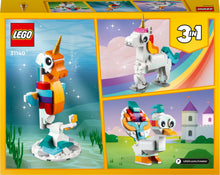 Carica l'immagine nel visualizzatore di Gallery, LEGO Creator 3 in 1 Unicorno magico 31140