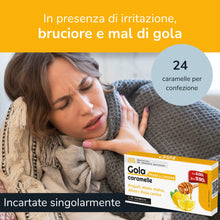 Carica l'immagine nel visualizzatore di Gallery, Sanavita Gola Limone Miele Caramelle con Propoli, Malva, Altea e Rosa Canina - 24 caramelle per confezione