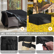 Carica l'immagine nel visualizzatore di Gallery, LAMUNI Copertura Tavolo Esterno 160x100x75cm Copritavolo Rettangolare Copertura Mobili Giardino Impermeabile Telo Copri 
