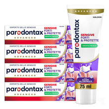 Carica l'immagine nel visualizzatore di Gallery, Parodontax Gengive Forti &amp; Protette, Dentifricio Acido Ialuronico, 4x75 ml