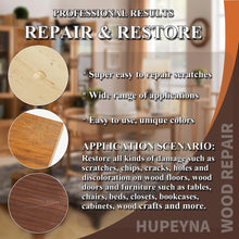 Carica l'immagine nel visualizzatore di Gallery, Hupeyna Kit Riparazione Legno, 12 Colori Stucco per Legno, Ritocco Legno