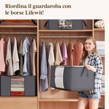 Carica l'immagine nel visualizzatore di Gallery, Lifewit Scatole per Armadio, Scatole Vestiti, Organizer Armadio per Piumoni, Scatola Trasloco, Buste Pieghevole per Indu