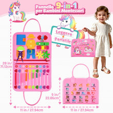 Carica l'immagine nel visualizzatore di Gallery, ZOOI Busy Board Montessori 1 Anno, Inglese Libro Montessori Interattivo