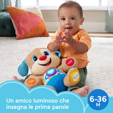 Carica l&#39;immagine nel visualizzatore di Gallery, Fisher-Price - Il Cagnolino Smart Stages Ridi &amp; Impara, morbido peluche educativo per imparare le prime paroline, con 75+ canzoni, luci e melodie, 6+ mesi, Versione italiana, FPM51