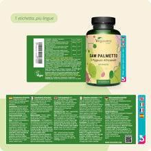 Carica l'immagine nel visualizzatore di Gallery, SAW PALMETTO 10.000 mg | con Pygeum Africanum | Serenoa Repens ad Alto Dosaggio | con Acidi Grassi e Steroli | Salute de
