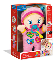 Carica l'immagine nel visualizzatore di Gallery, Baby Clementoni - Alice, la Mia Prima Bambola, Peluche Bambini 10+ Mesi, Centro Attività con Ciuccio e 3 Tasti per Imparare Forme, Numeri, Colori, Parole e Versi degli Animali, Lingua Italiana, 17201