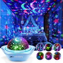 Carica l'immagine nel visualizzatore di Gallery, One Fire Proiettore Stelle Soffitto Bambini, 45 Modalità Luce Notturna, 3 Film 360° Rotazione Lampada Ricaricabile Cameretta Regalo