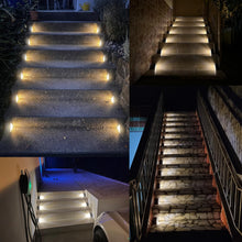 Carica l'immagine nel visualizzatore di Gallery, LED Luci Solari per Esterni, IP67 Impermeabile LED Solare Lampada da Scala Bianca Calda 3000K, Illuminazione Scale per C