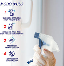 Carica l'immagine nel visualizzatore di Gallery, Vetril Detergente Spray Vetri e Superfici con Ammoniaca, 650 ml x 4