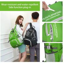 Carica l'immagine nel visualizzatore di Gallery, Lywencom Zaino da trekking, 30l sportivo leggero pieghevole impermeabile zaino ultraleggero per campeggio all'aperto picnic escursionismo corsa borsa scuola con pioggia(verde)