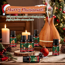 Carica l'immagine nel visualizzatore di Gallery, AESHORY Set di Oli Essenziali per Diffusori Natale 6 x 10ML, Olio Essenziale Naturali Profumate per Aromaterapia, Fabbricazione di Candele, Profumo Casa, Regali di Natale