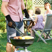 Carica l'immagine nel visualizzatore di Gallery, onlyfire Guanti da Barbecue, Guanti da Forno Resistenti al Calore Estremo di 800°C, Guanti da Forno in Silicone per Grigliare, Grigliare, Cuocere al Forno e Cucinare, Nero