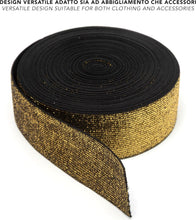 Carica l'immagine nel visualizzatore di Gallery, IPEA Elastico per Cucito LUREX - Corda Elastica da Cucire - 10 METRI - Made in Italy - Nastro Elastico da Cucito 40 mm Brillante per Accessori, Vestiti, Gonne, Borse, Cinture - Fettuccia Piatta - Oro
