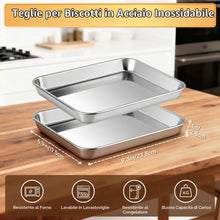 Carica l'immagine nel visualizzatore di Gallery, Fire More 2 Teglie per Forno Rettangolare, 23,5x17,5x2,5cm Teglia Antiaderente Sano e Durevole,Vassoio Rettangolare per 