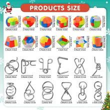 Carica l'immagine nel visualizzatore di Gallery, DAOUZL Calendario dell'Avvento 2024, 12 Pezzi di Rompicapo in Metallo e 12 Puzzle in Plastica 3d, Giocattolo Educativo Intelligenza Calendario Avvento per Bambini e Adulti