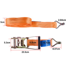Carica l'immagine nel visualizzatore di Gallery, Cinghia a cricchetto, Cinghia di Ancoraggio con Tenditore a Cricchetto e Ganci 10M x 50m, Cinghia Fissaggio a Cricchetto