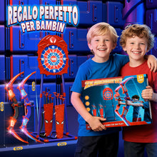 Carica l'immagine nel visualizzatore di Gallery, Giocattoli per 3-12 Anni Bambino, 2 Arco e Freccia Ragno con Luci LED Rosse e Blu, Bersaglio a Forma, 2 Ragno Faretre, Gioco Bambino 3-9, Giochi Bambini Regalo Bambino 3 4 5 6 7 8 9 10 Anni Maschio