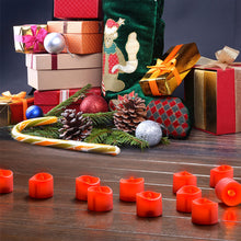 Carica l'immagine nel visualizzatore di Gallery, PChero Set di 12 lumini a LED rossi senza fiamma, a batteria, con timer di 6 ore, per la decorazione della stanza, della