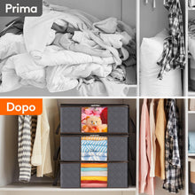 Carica l&#39;immagine nel visualizzatore di Gallery, Lifewit 3 Pezzi 35L Scatole per Vestiti, Scatola per Armadio Pieghevole, scatoloni per trasloco, contenitori sottoletto per Coperte, Biancheria da Letto, Grigio