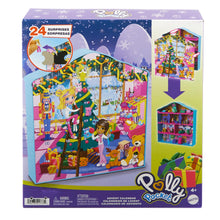 Carica l'immagine nel visualizzatore di Gallery, Polly Pocket - Calendario dell'Avvento, playset casa di pan di zenzero con 2 bambole e 24 accessori a sorpresa a tema festività inclusi, giocattolo per bambini, 4+ anni, HWP33