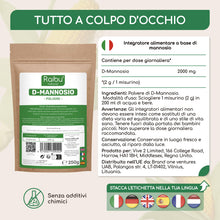 Carica l'immagine nel visualizzatore di Gallery, D-Mannosio puro in Polvere 250g – Raibu D Mannosio Polvere Confezionato e Testato in Europa I Naturale e Vegan I Cucchia
